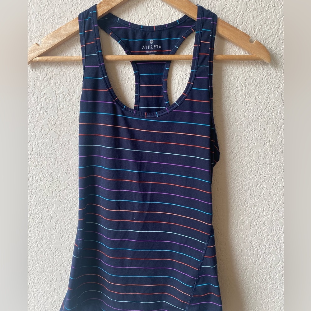 Blue Athleta Racer Back Tank Top